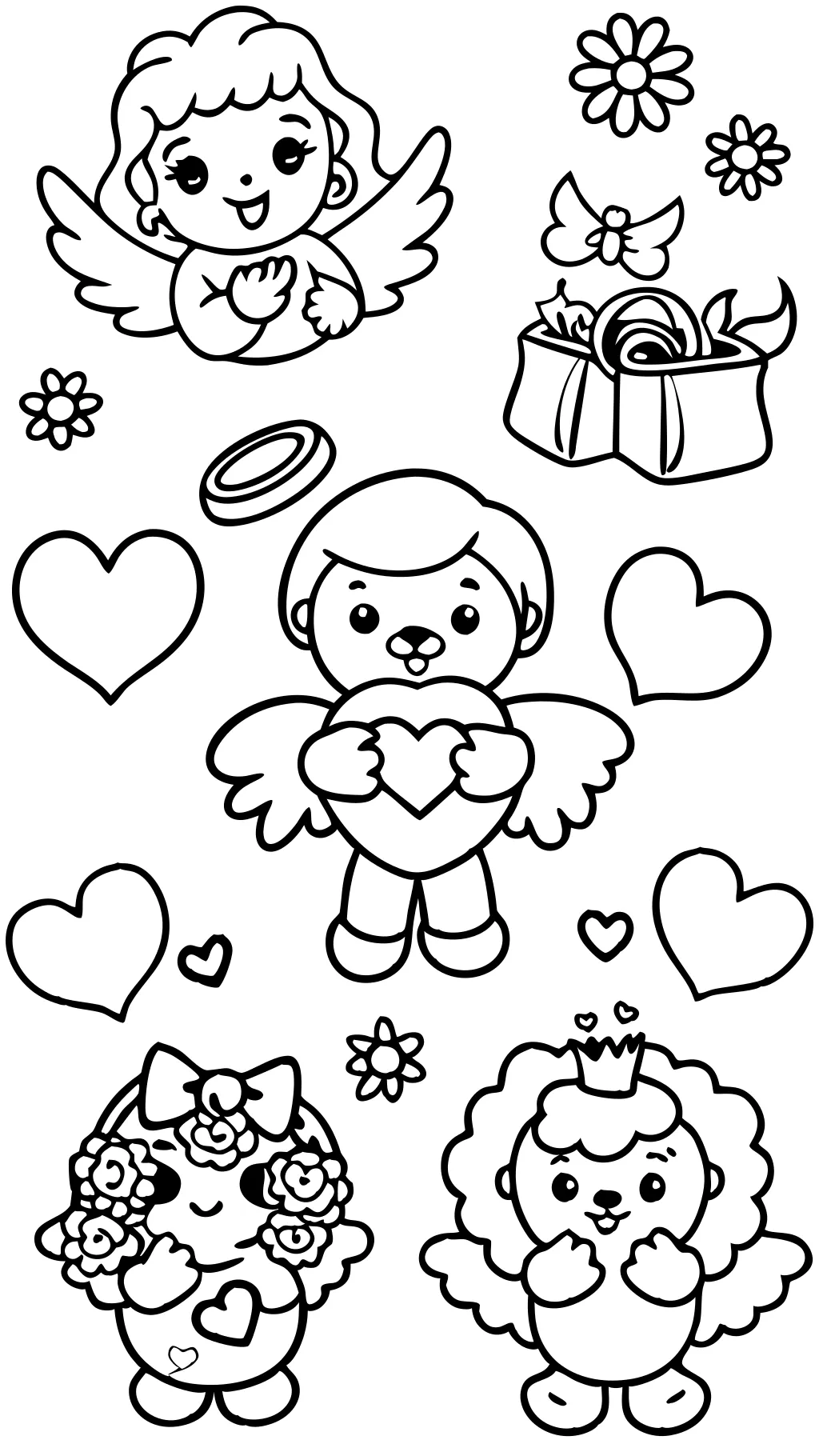 valentine free coloring pages